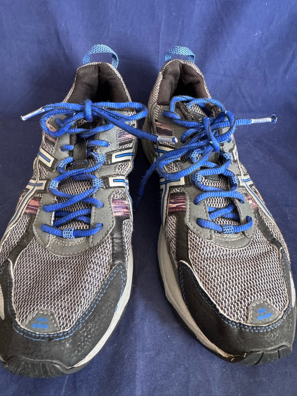 Asics Gel Venture 5 Grey Blue & Black Mens Running Sneakers Shoes Size 10